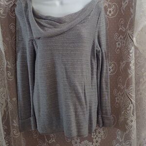 Dana Buchman Women's Size S Classic Gray Top asymmetrical neck cotton blend‎